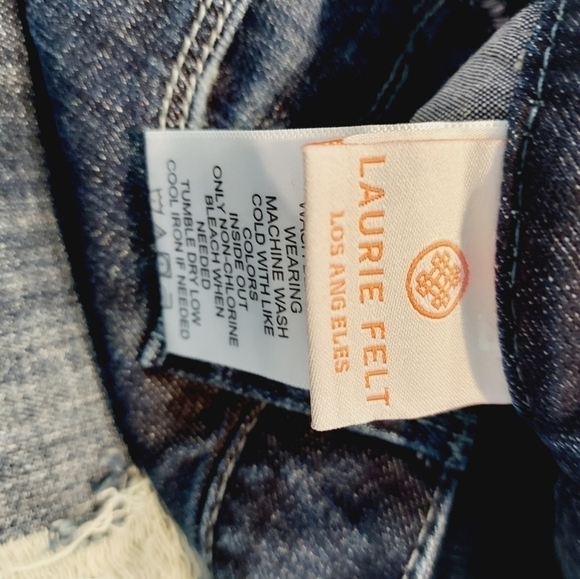 Laurie Felt Classic Girlfriend Jeans Size 6 Stretch Denim Embellished Stripe EUC - Picture 11 of 16